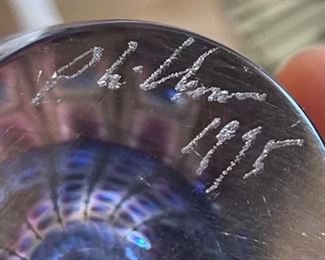 Tom Philabaum Reptilian Art Glass Perfume bottle Art Glass Perfume Bottle	5x2.5x2.25in
