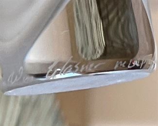 William Glasner Art Glass Perfume Bottle 1996 Purple Frosted	7in H x 2.25
