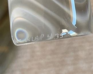 William Glasner Art Glass Perfume Bottle 1996 Purple Frosted	7in H x 2.25
