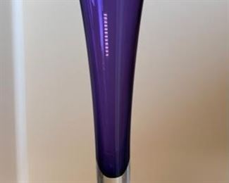 Michael Meilahn Contemporary Art Glass Trumpet Vase Purple O'Meilahn	18.5in H x 9.75in Diameter
