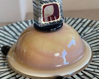 Michael Meilahn Contemporary Art Glass Trumpet Vase Purple O'Meilahn	18.5in H x 9.75in Diameter
