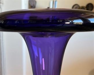 Michael Meilahn Contemporary Art Glass Trumpet Vase Purple O'Meilahn	18.5in H x 9.75in Diameter
