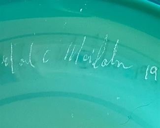 Michael Meilahn Contemporary Art Glass 3 Toed Cone Vase Yellow/Teal Sculpture	 O'Meilahn	16.5in H x 9in Diameter
