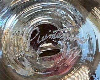 Quintessence Art Glass Perfume Bottle Tall Pink	10.75H x3.5in Diameter
