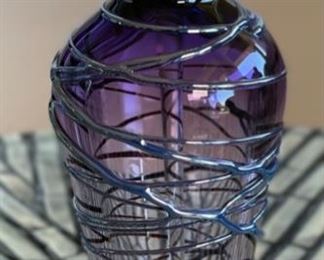 DMC  93 Art Glass Perfume Bottle	6in H x 2in Diameter
