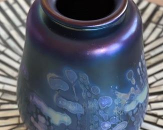 Eickholt Studio Iridescent Art Glass Vase	6.5in H x 4.5in Diameter
