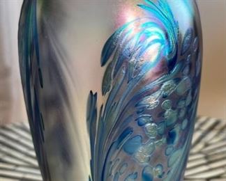 Eickholt Studio Iridescent Art Glass Vase #2	6.5in H x 3in Diameter
