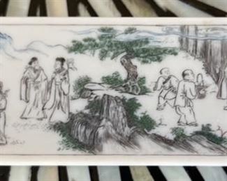 Artist Etched Japanese Tile	1.75x7.5x.75in
