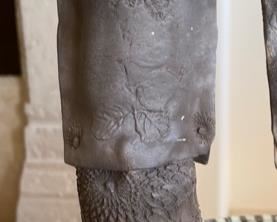 3pc Raku Ceramic Figures Artist Made	Tallest: 11x3.25x1.75
