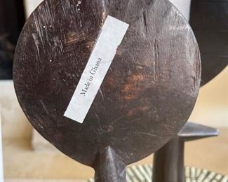 3pc Ghana Hand Carved Fertility Statues African Tribal Wood Figures	14in H
