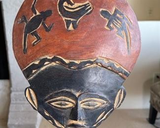 Ghana Hand Carved Fertility Statue African Tribal Wood Figure	21x6x2in
