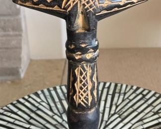 Ghana Hand Carved Fertility Statue African Tribal Wood Figure	21x6x2in

