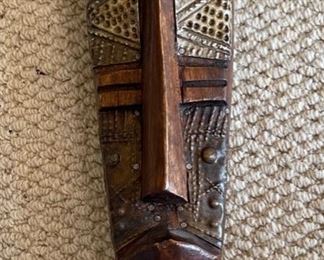 14.75 Ghana Hand Carved Wood Mask	14.75x3.5x2.25in
