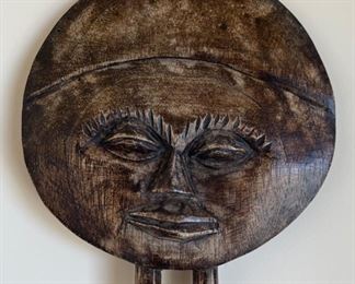 Hand Carved Wood Face Decor	21x7in
