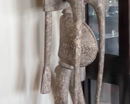 Life Size African Wood Carved Statue	65x13x13.5in
