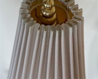 2pc Ceramic & Brass Tall Sculptural Lamps Contemporary	36in H x 9in Diameter
