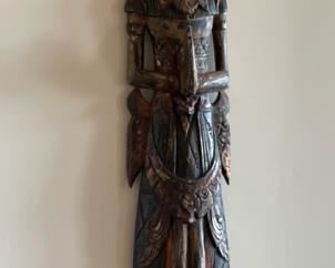 Wood Carved Lady Sculpture #1 India	51x8x6in
