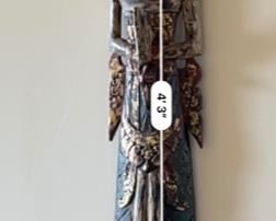 Wood Carved Lady Sculpture #2 India	51x8x6in
