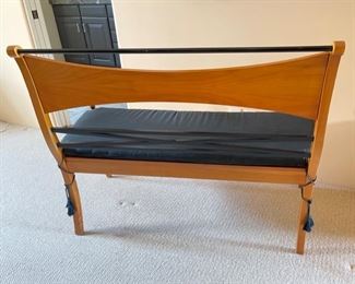 Italian Modern Maple Burl Bench Settee	36x48x21.5in
