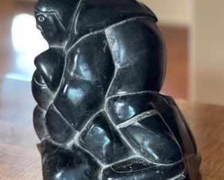 Eskimo Inuit Soapstone Carving	9x5x9in
