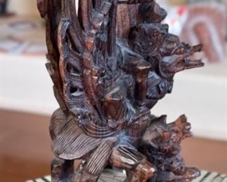 Hand Carved Wood Sculpture	13x9x6in
