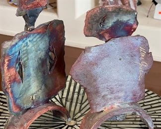 2pc Artist Made Figures Raku	11x6x2.5in
