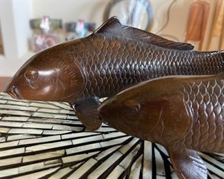 2pc  Bronze Fish: 4x11x3.5in
