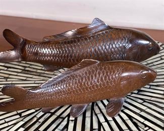 2pc  Bronze Fish: 4x11x3.5in
