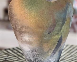 Dave Allyn Ceramics Raku Vase	8in H x 5.5in Diameter
