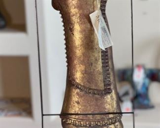 Montage Gilt Torso Statue on Stand #1	24.5x9.5x8.5in
