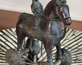 Cast Iron Wheeled Horse & Ride	6.75x3.5x6in D
