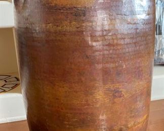 Huge Hammered Copper Vessel Planter	38in H x 17in Diameter
