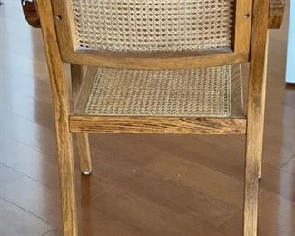 2pc Oak Cane Bentwood Chairs  PAIR	32x21x19in

