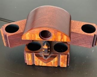 Po Shun Leong Carved Wood Jewelry Box Art	5.5x5x4in
