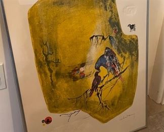 *Signed Le Ba Dang The Birds Litho Framed Art LeBaDang	28x21.5in
