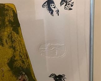 *Signed Le Ba Dang The Birds Litho Framed Art LeBaDang	28x21.5in
