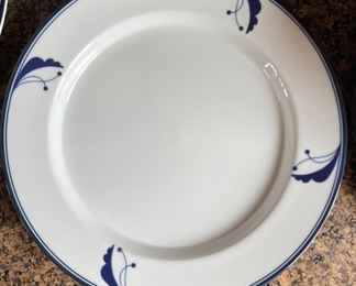 Set of 21 Dansk Flora Plates White with blue	
