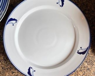 Set of 21 Dansk Flora Plates White with blue	
