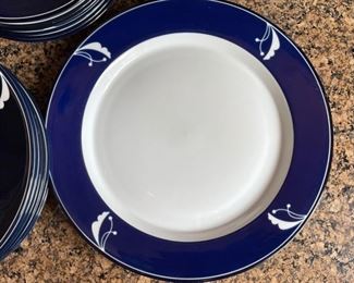 Set of 13 Dansk Flora Blue with White	

