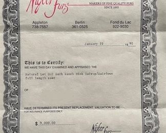 Guy Laroche Blackglama Dark Ranch Mink Fur Full Length Coat	unmarked fits like med
