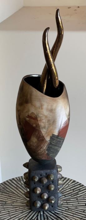 Dave Allyn Ceramics Raku Flame Sculpture	25in H x 6x6in

