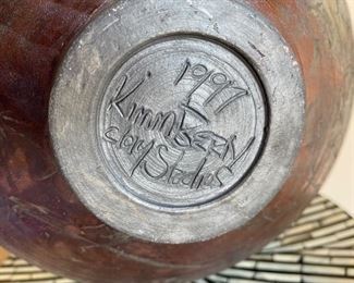 KimmBerly Raku Pottery Clay Studios Lg Pot	9in H x 12in Diameter
