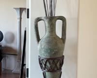 Tall Ceramic Vase with Iron Stand Decor	62x12x10-?0
