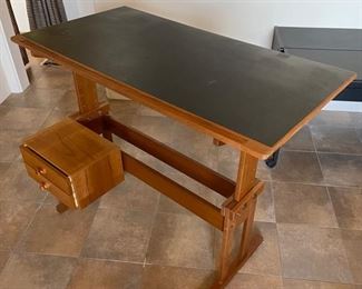 Danish Modern Drafting Table by Mobelfabrik Trekanten Mobelfabriken	Length 51 inches x 39 inches wide x 38 inches tall
