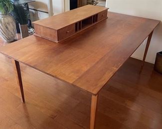 Asher Benjamin Cherry Wood table w/ drawer desk box	Table: 29x41.5x78in  
