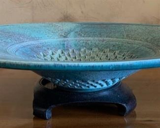 Carol McFarlan Studio Pottery Ceramic Wide Rim Bowl	4x15x15
