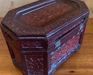 Carved Wood Lace Box Made in the People’s Republic of China	6x11x7
