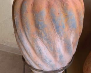 Large Outdoor Terracotta Vase on stand  #6	30x14x14
