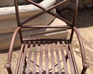 Pair of Rustic Wrought Iron Outdoor Chairs	41x25x22
