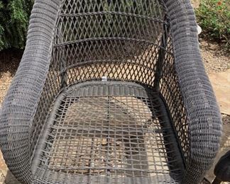 Pair of Outdoor Black All Weather Wicker Chairs	36x30x30
